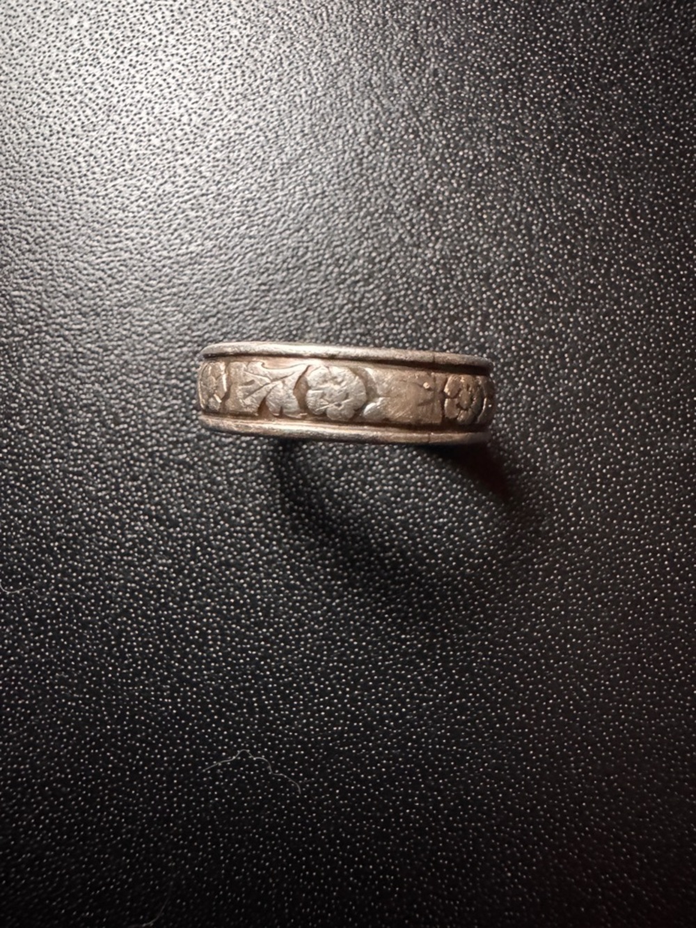 Vintage Sterling Silver 925 Floral Pattern Band Ring Size 8 – Estate Find – 3g